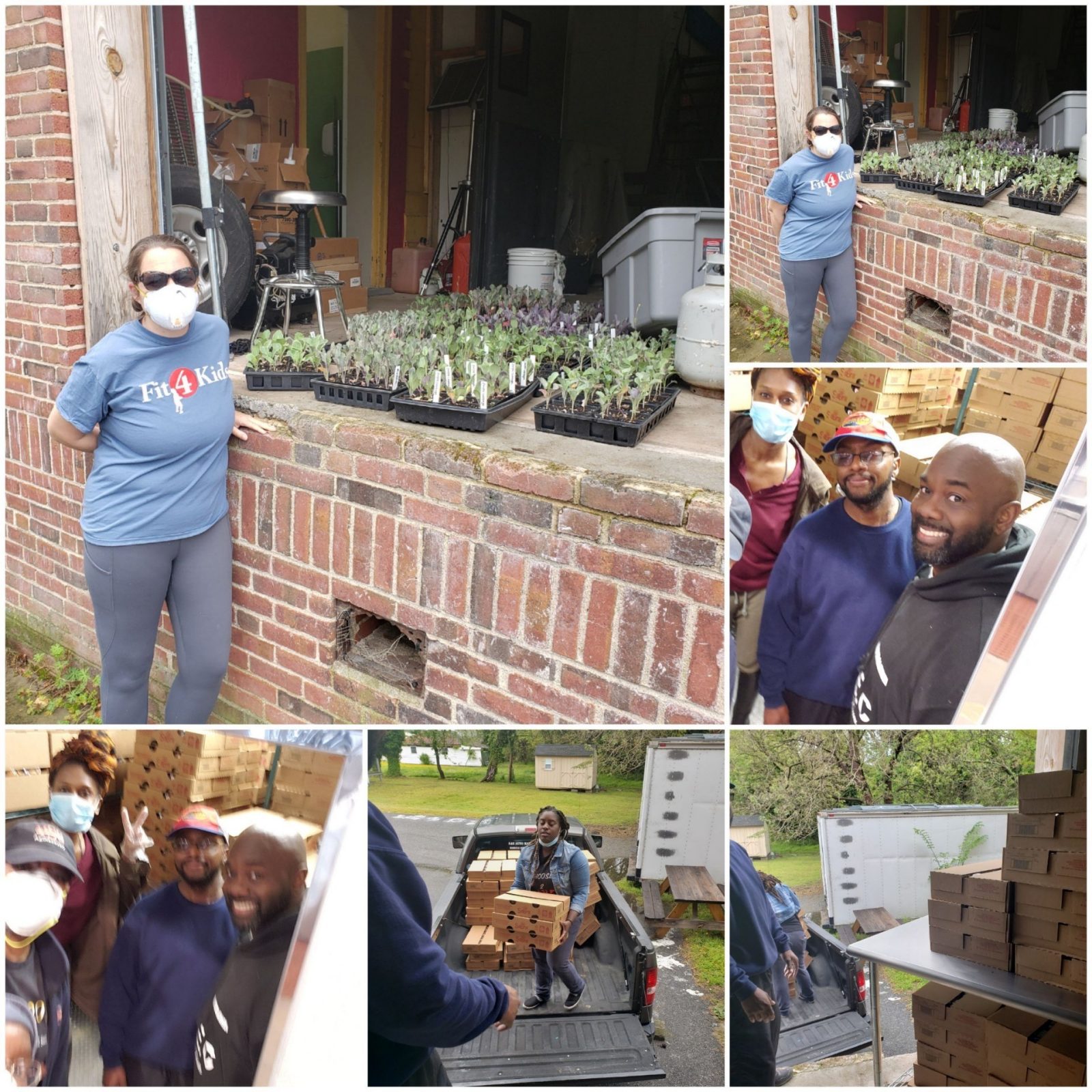 The PHOPs team and volunteers help with donations at the Urban Ag Center